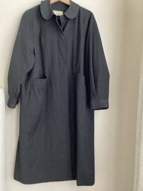 Egg Trading Wool Blend Coat Duster Charcoal Gray Seoul Korea Japanese Fabric